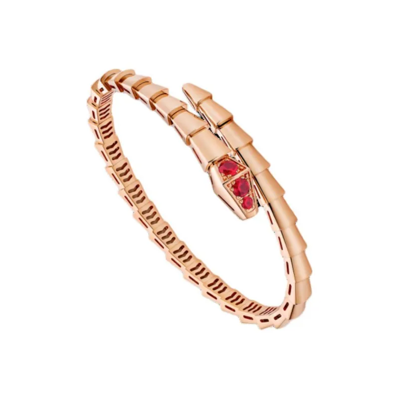 BVLGARI 18K Rose Gold Ruby Bangles Unisex-1