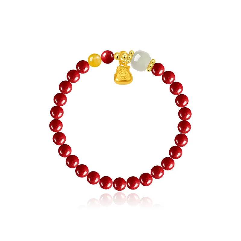 Moon Jewelry Reconstructed Cinnabar Bracelets Unisex-0