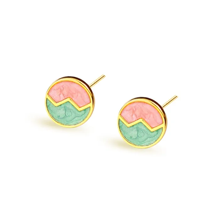Rhymes 999 Fine Silver Stud Earrings Unisex-12