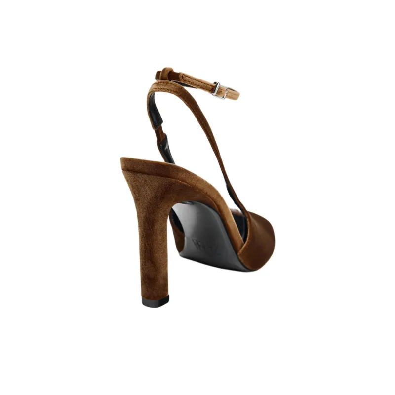ZARA Slim Heel High Heels 11cm Women's Brown-5