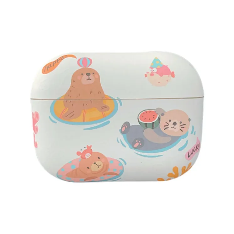 Baohuguang Compatibility With AirPods 1/4/pro 2 TPU Cartoon Cute Water Zoo 3D Effect Matte Headphone Cases-5