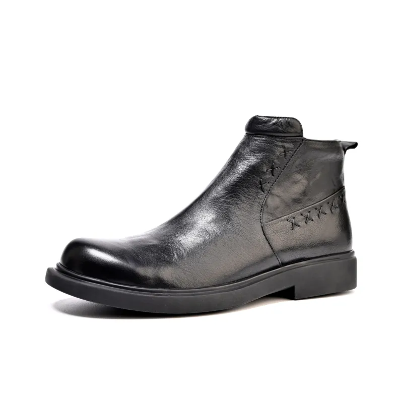 Brounvanm Ankle Boots Men Black/Coffee-3