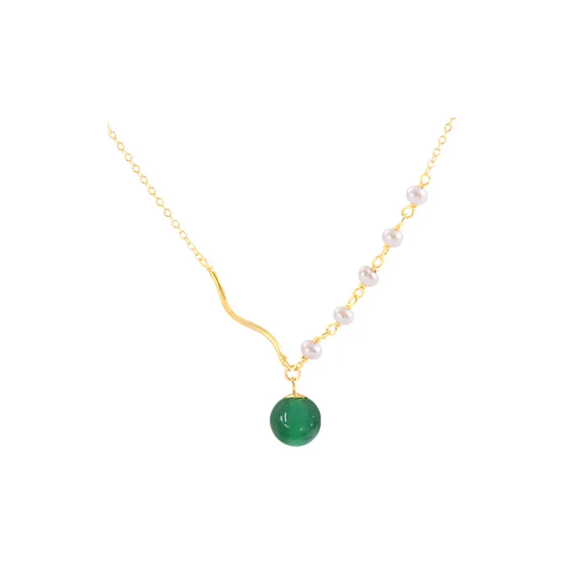 CHINA GOLD Chalcedony Jade Necklaces Women's-0