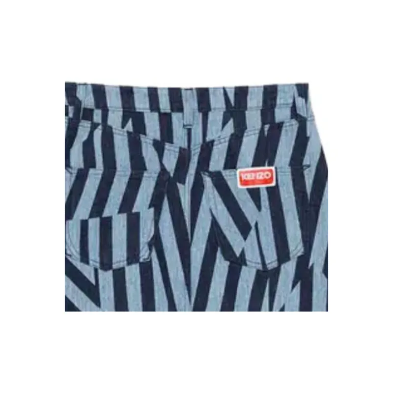 KENZO Striped Denim Mini Skirt-2
