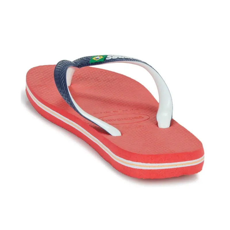 Havaianas Brasil Mi Slip Resistant Quick Dry Flip Flops Unisex Red Blue-4