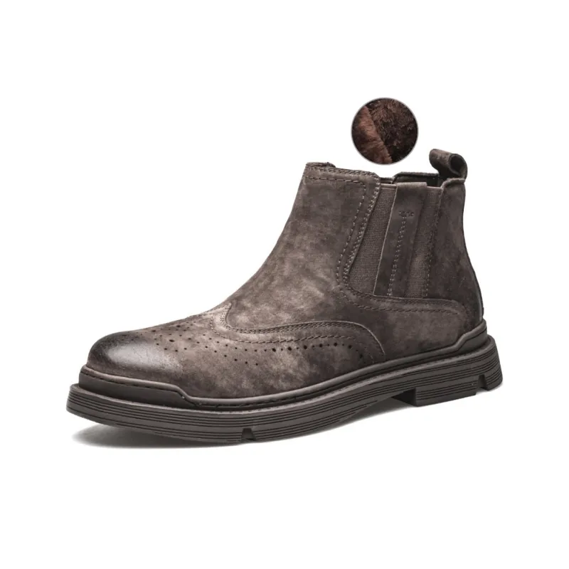 EGCHI Short Chelsea Boots Men's Brown-7