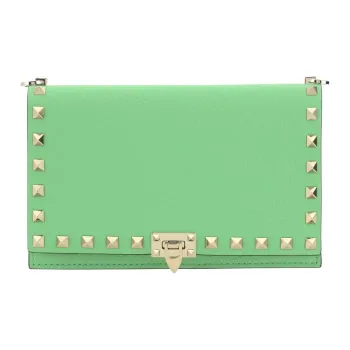 Valentino GARAVANIRockstud Calfskin Crossbody Bag Shoulder Bag Small Size Women's Green