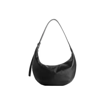 ARKET Cow Leather Split Cow Leather Shoulder Bag Medium Size Women's Black
