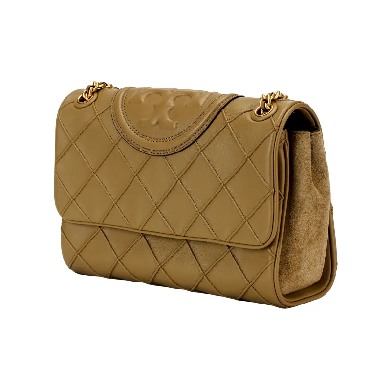 TORY BURCH Fleming Nappa Leather With Suede Trim Crossbody Bag Shoulder Bag Women's Gravel Brown-1