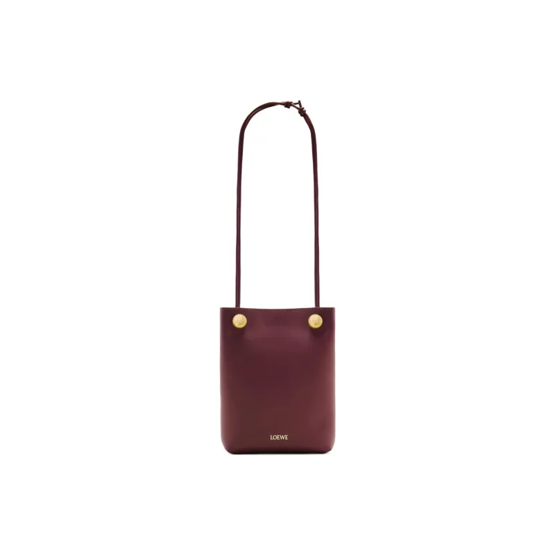 LOEWE Smooth Calf Leather Crossbody Bag Shoulder Bag Women's Dark Burgundy-3