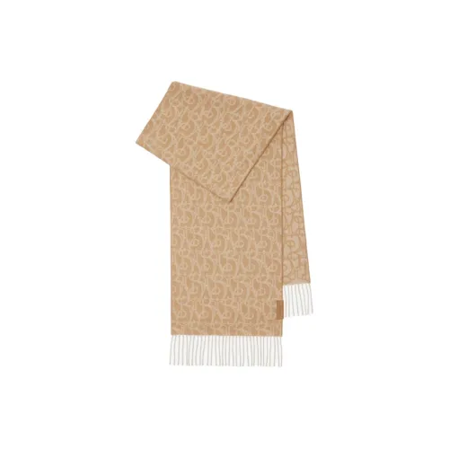 Burberry Logo Jacquard Fringed Edge Scarf