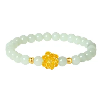 CHOW TAI KING Hetian Jade Bracelets Pale Greenish White Jade Women's