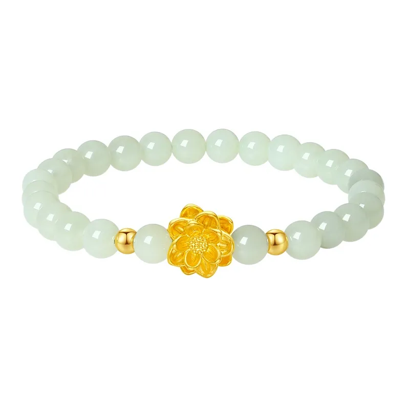 CHOW TAI KING Hetian Jade Bracelets Pale Greenish White Jade Women's-0