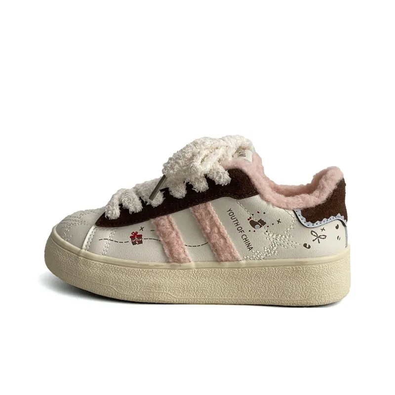 Than Than Me Warm Slip-Resistant Low-Top Skateboard Shoes Women's-5