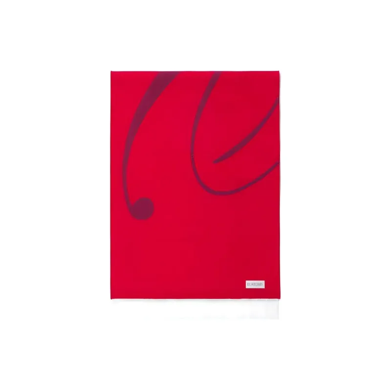 Burberry Knit Scarves Unisex Raspberry Red-2