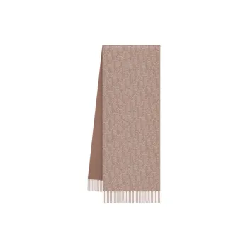 DIOR Cashmere Sheep Wool Knit Scarves Unisex Beige
