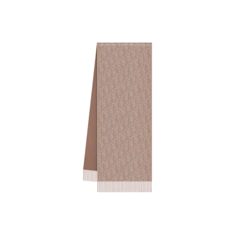 DIOR Cashmere Sheep Wool Knit Scarves Unisex Beige-0