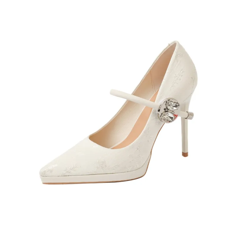Zubumei Slim Heel High Heels 10.5CM Women's-5