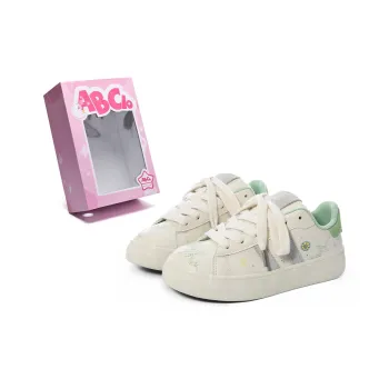 ABCIO Slip Resistant Water Resistant Balance Height Increasing Low Top Skateboard Shoes Women's Green Grape Fruit Box