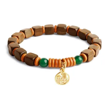 MUSHENGYUAN Green Sandalwood Wooden Bracelets Unisex