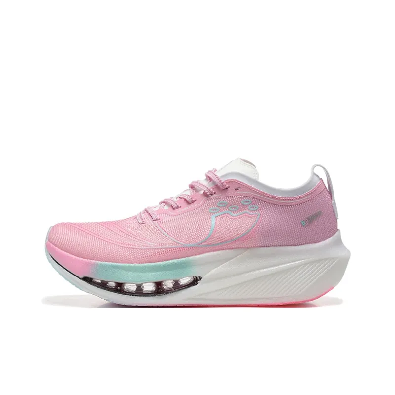 DUANGOU Running Shoes Unisex Low Top White Pink/Glow In The Dark-3