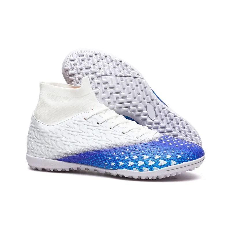 OFFER AITR Soccer Shoes Unisex High Top Black/Blue/White-8