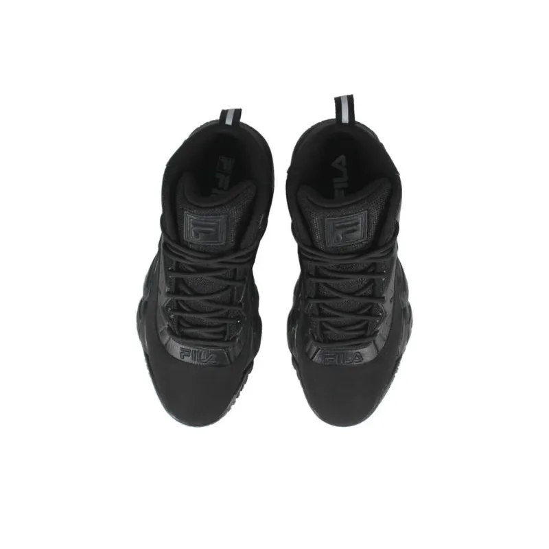 FILA Mashburn Anti-Slip Wear-Resistant Mid-Top Vintage Basketball Shoes Men's Black-3
