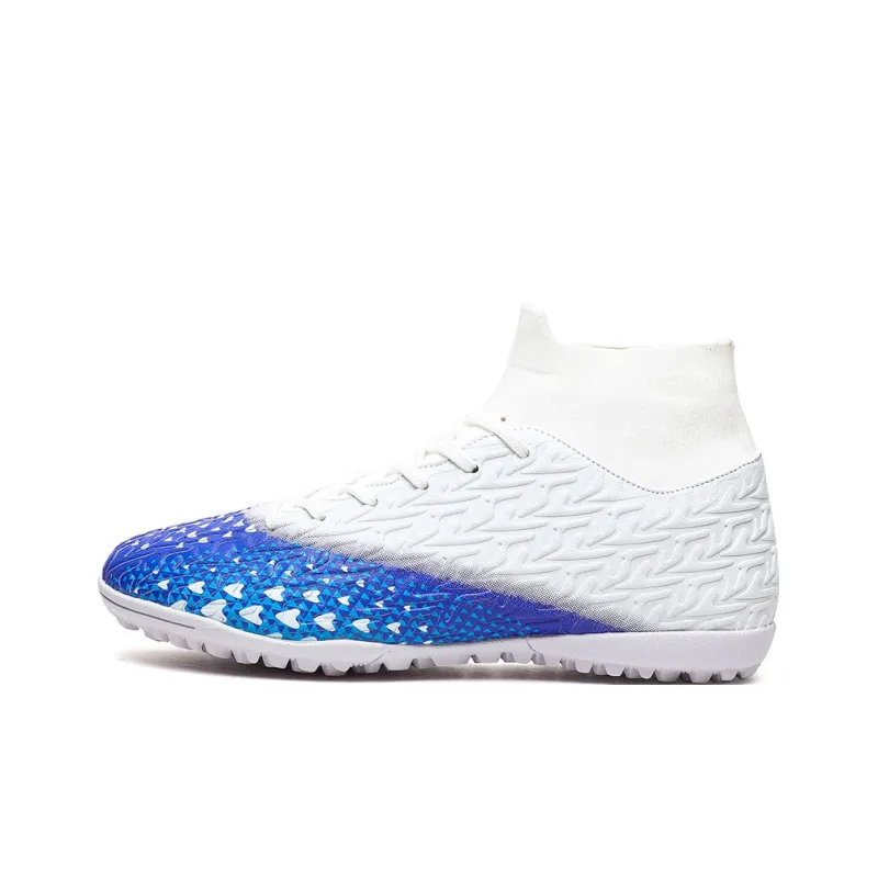 OFFER AITR Soccer Shoes Unisex High Top Black/Blue/White-5