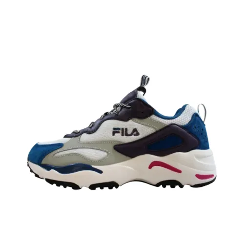 FILA Ray Tracer Anti-Slip Wear-Resistant Low-Top Casual Shoes Women's White Blue