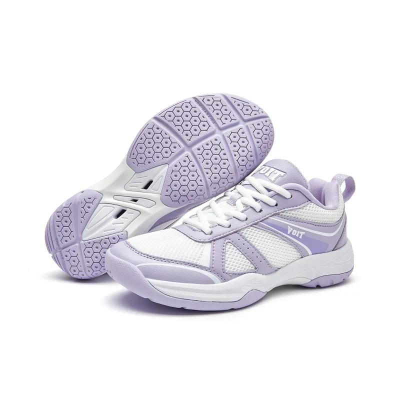 VOIT Coverage Lightweight Rebound Low Top Badminton Shoes Women's Purple White-5