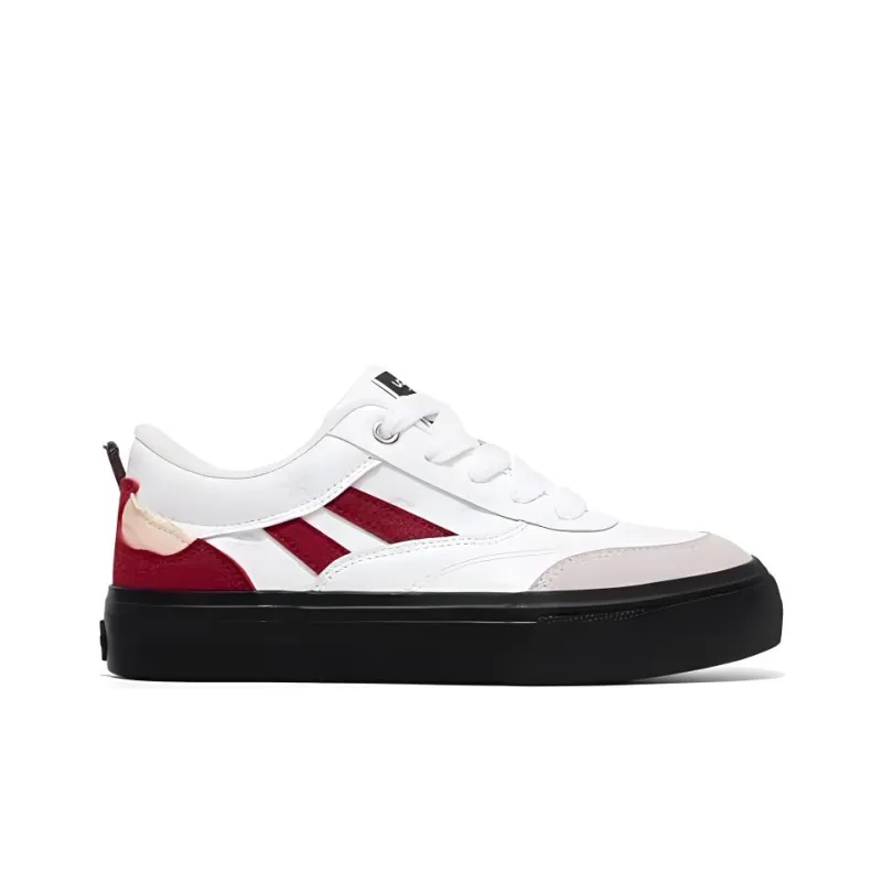 MEXICAN Low Top Skateboard Shoes Women's White Red-1
