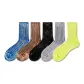 Bright Blue+Coffee+Black+Light Gray+Neon Green[5 Pack]