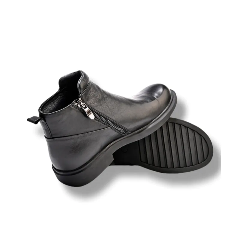 Brounvanm Ankle Boots Men Black/Coffee-5