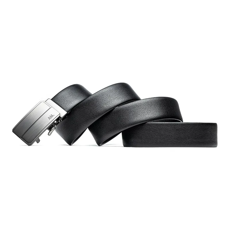 Anthony Miles Cow Leather Leather Belts Men's Black 3.4cm-2