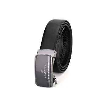 CHARRIOL High Quality Cow Leather Leather Belts Men's Black 3.5cm