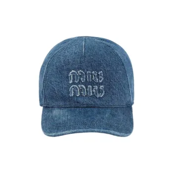MIU MIU Logo embroidered Denim Cap