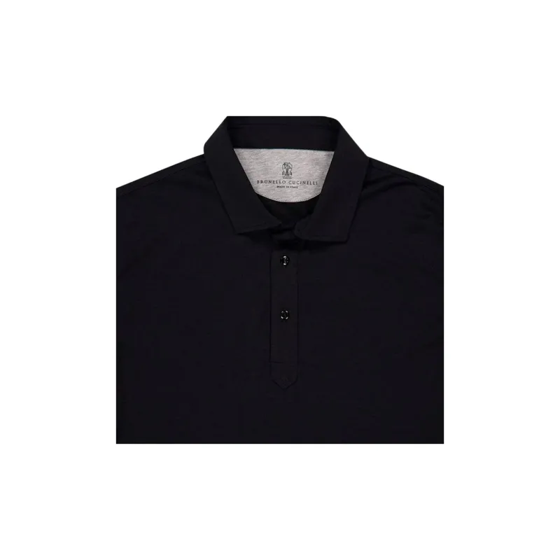 Brunello Cucinelli Contrast Trim Short Sleeved Polo Shirt-5