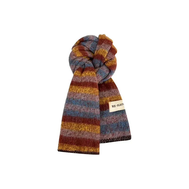 PLAN IN Knit Scarves Unisex-4