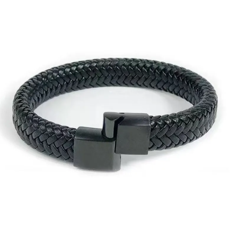 KOOGIS Leather Wristbands Men's Black-0