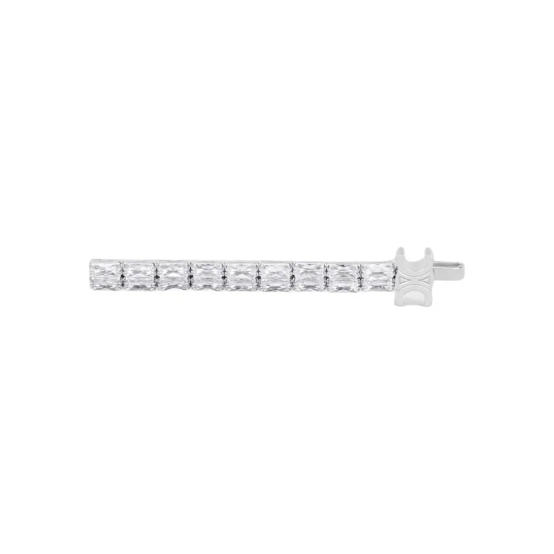 CELINE Le Soir Hair Slide In Strass And Brass With Rhodium Finish-1