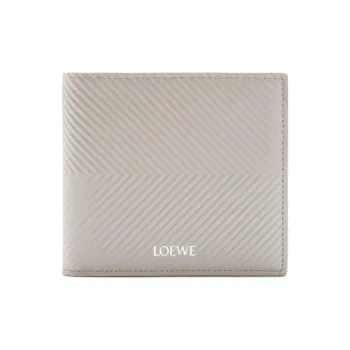 LOEWE Calfskin Coin Purse Unisex Shell Gray