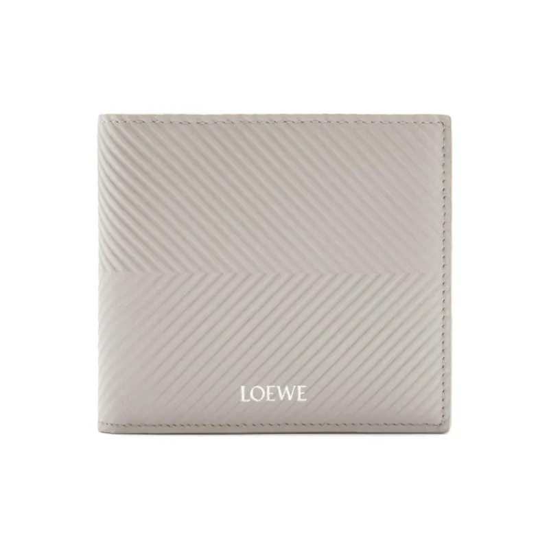 LOEWE Calfskin Coin Purse Unisex Shell Gray-0