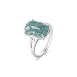 Chinese Auspicious Animal Jadeite Ring (Women's)