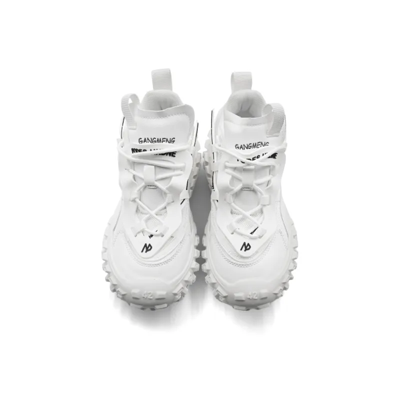 Hong Kong Meng Chunky Sneakers Unisex Low Top White-4