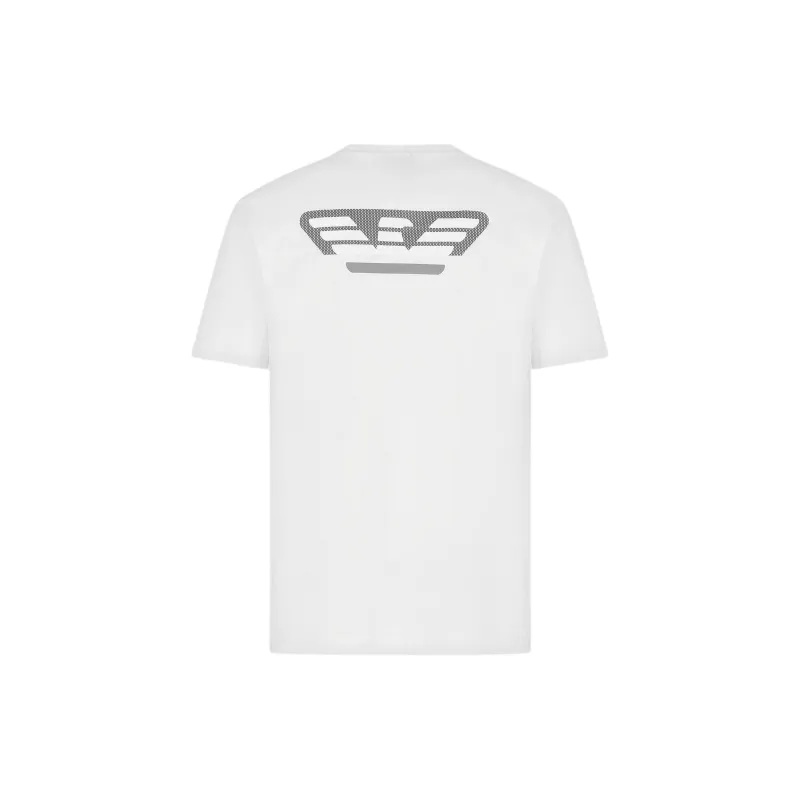 EMPORIO ARMANI Letter Logo Print Crew Neck Short Sleeved T Shirt T Shirt Men's White-1