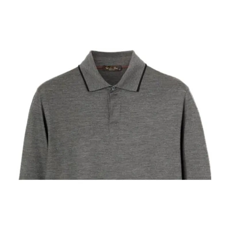 Loro Piana Polo Shirt Men's Light Grey-5