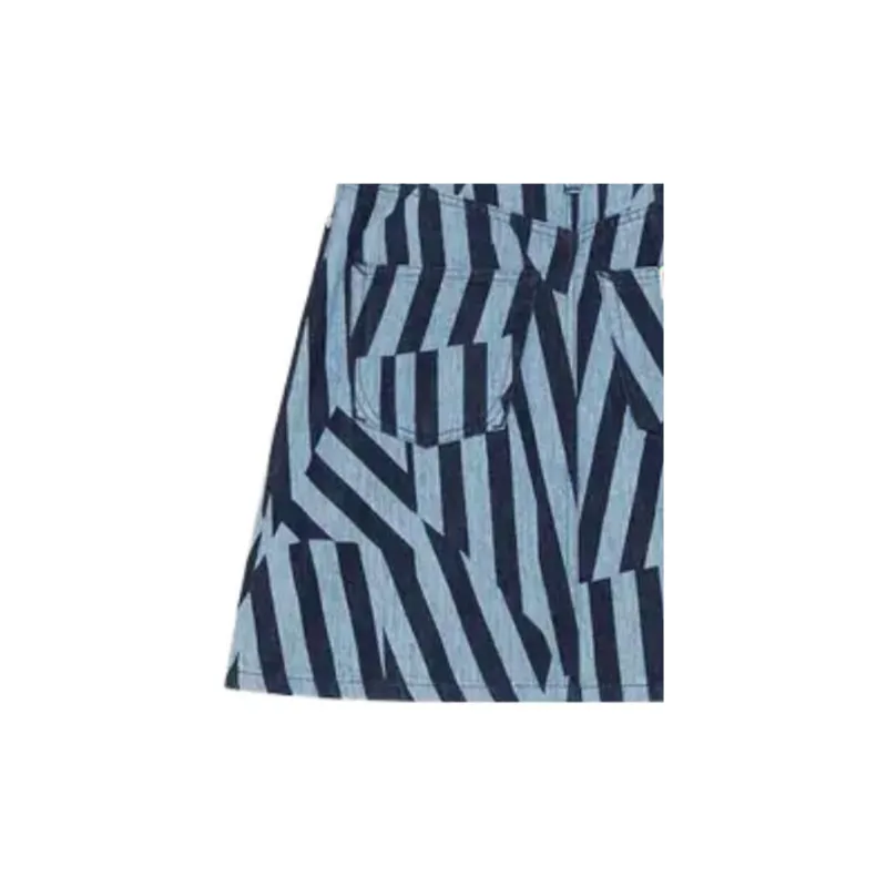 KENZO Striped Denim Mini Skirt-4