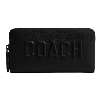 COACH Cow Leather Wallet Trumpets Unisex Black