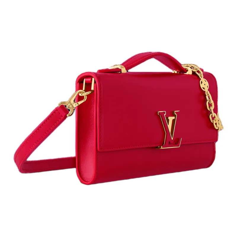 LOUIS VUITTON Capucines Calfskin Wallet Women's Lipstick Red-1