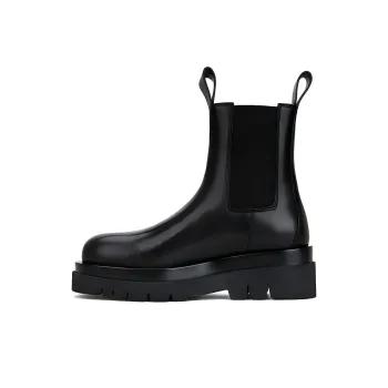 CHRISTINE SHEII Siu Crew Matte Leather Chelsea Boots Martin Boots 5.5cm Women's Black Economy Edition 6 Inches